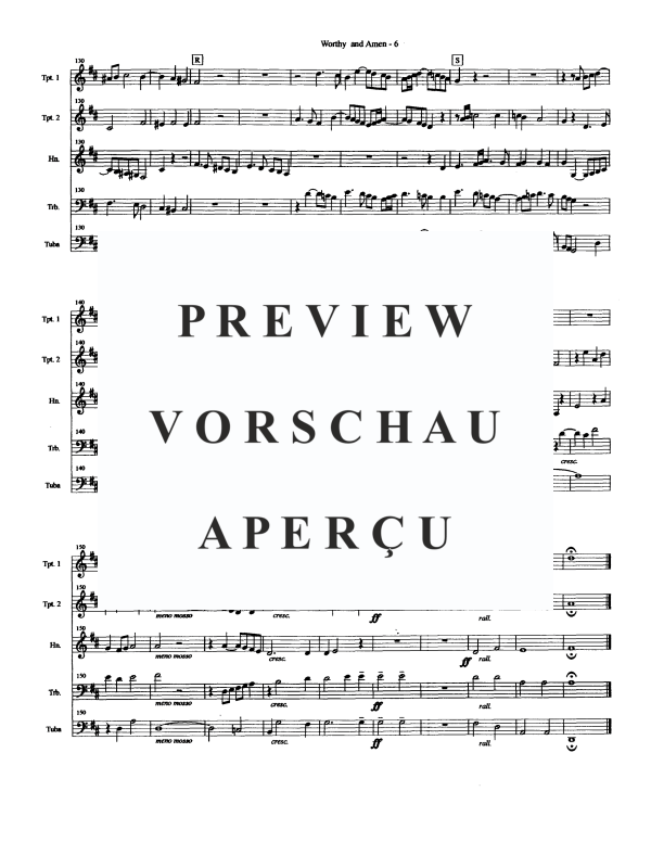 Produktgalerie: Seite 8 von 11 Worthy is the Lamb and Amen, , Blechbläser Quintett