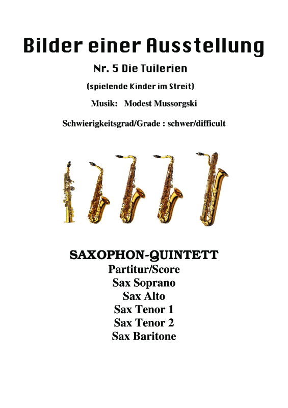 cover: Die Tuilerien, , Saxophon Quintett