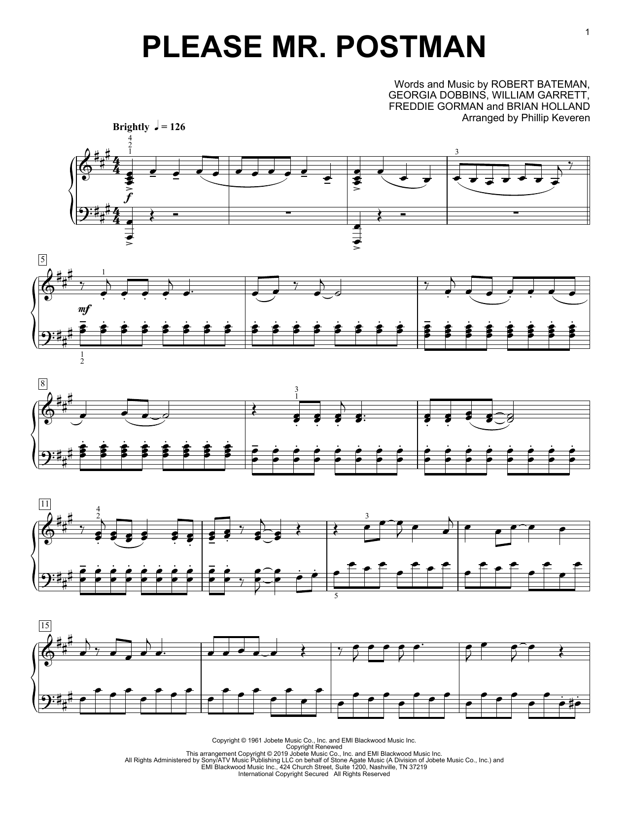 Produktbild zu: Please Mr. Postman (arr. Phillip Keveren)