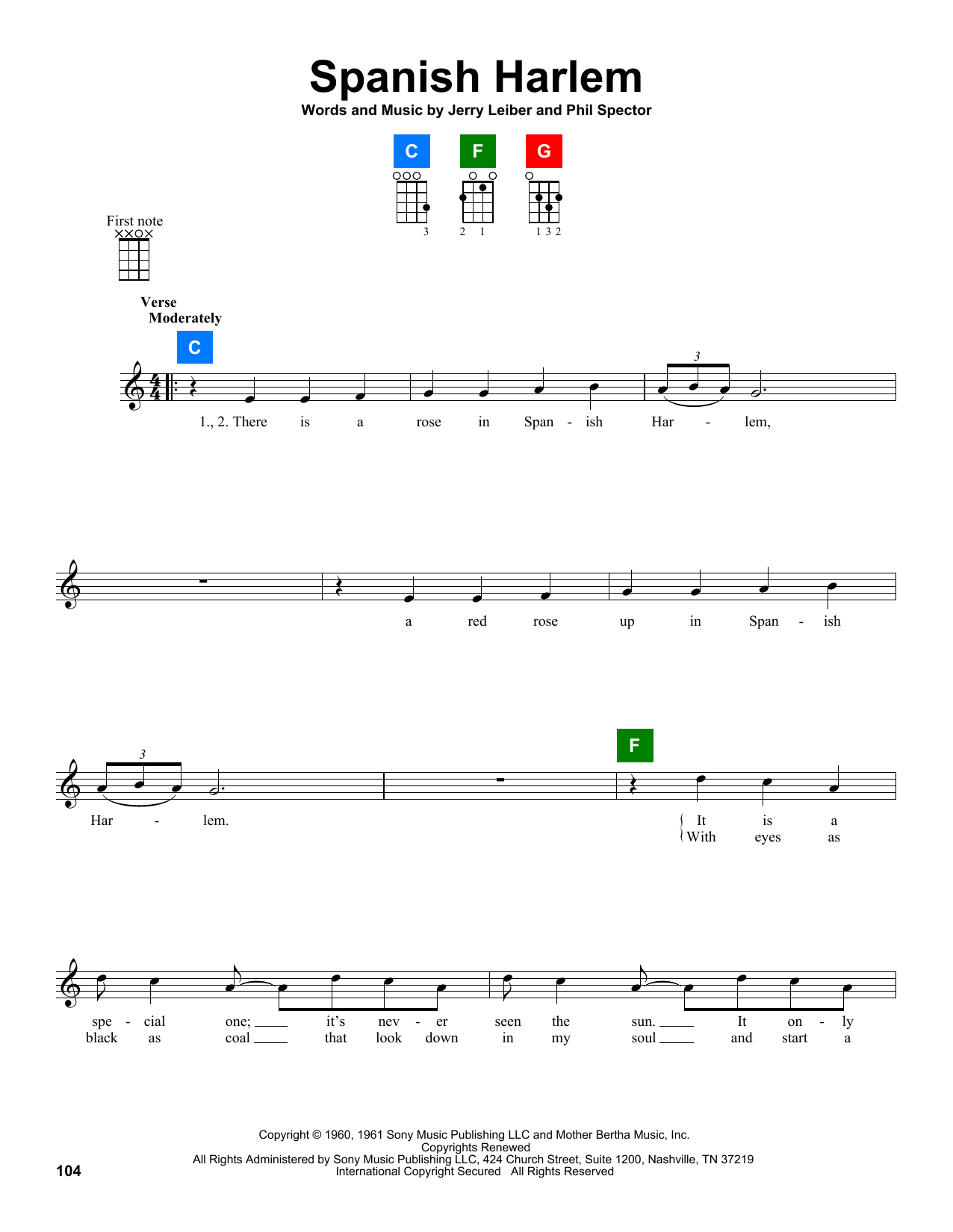 Produktgalerie: Seite 1 von 1 Spanish Harlem, Ben E. King, Ukulele