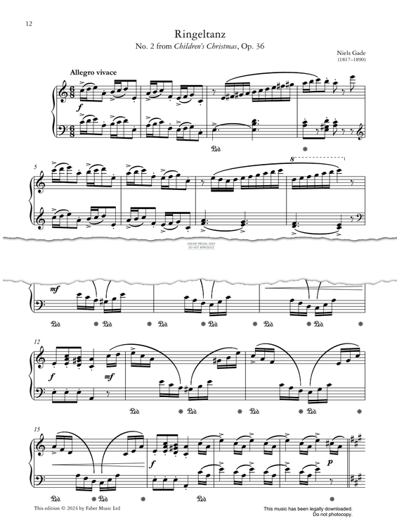 Produktgalerie: Seite 1 von 1 Ringeltanz (No. 2 from Children’s Christmas, Op. 36), Niels Gade, Klavier