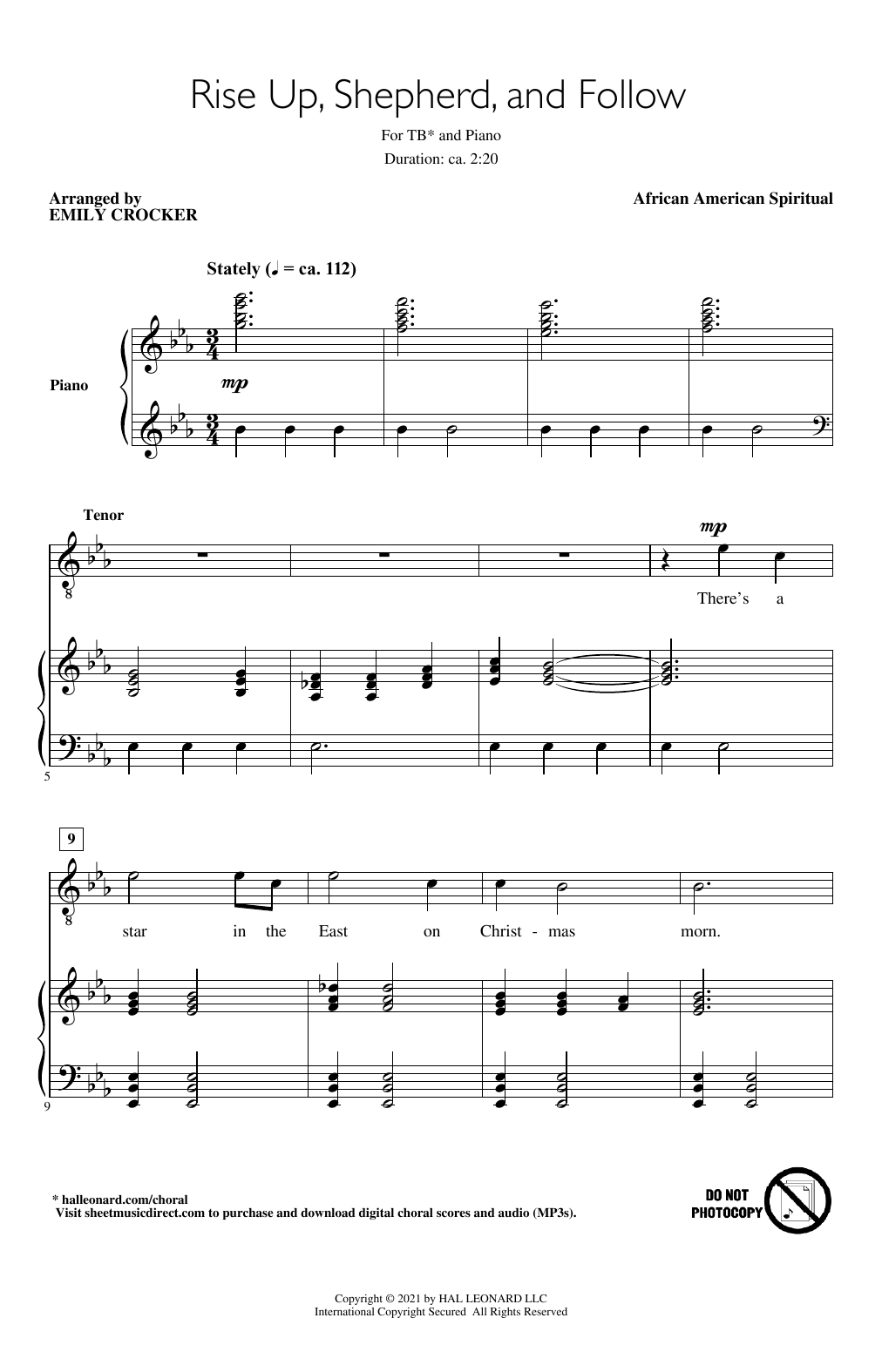 Product picture to: Rise Up, Shepherd, And Follow (arr. Emily Crocker)