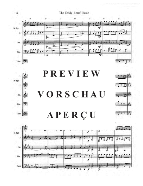 Produktgalerie: Seite 8 von 21 The Teddy Bear´s Picnic , , (Blechbläser Quintett)