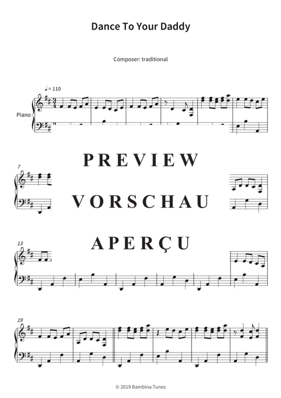 Produktgalerie: Seite 4 von 5 Dance To Your Daddy , , Klavier Solo