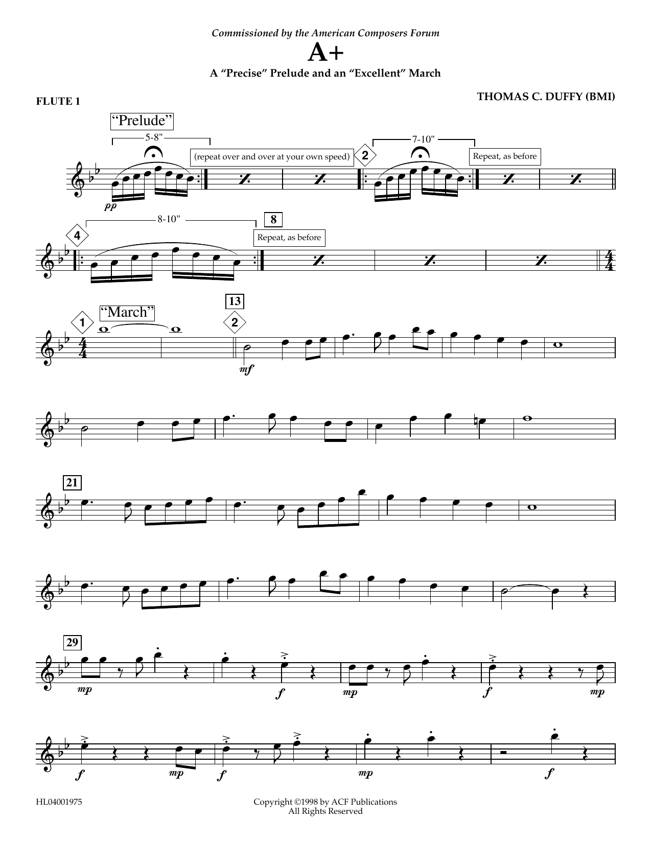 Product picture to: A+: A "Precise" Prelude and an "Excellent" March - Flute 1