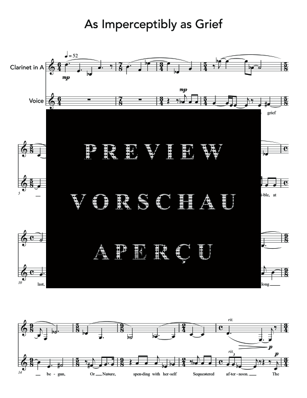 Produktgalerie: Seite 10 von 11 Five Poems of Emily Dickinson, , (Gesang und Klarinette)