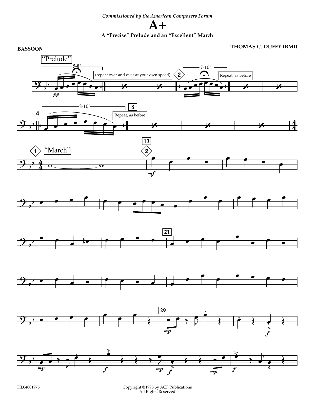 Product picture to: A+: A "Precise" Prelude and an "Excellent" March - Bassoon