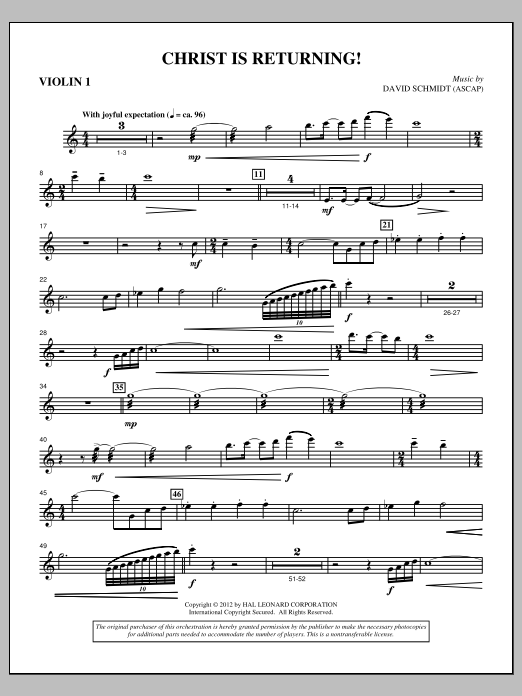 Product picture to: Christ Is Returning! - Violin 1
