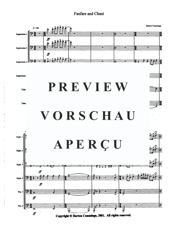 Produktgalerie: Seite 3 von 11 Fanfare and Chant, , Tuba Ensemble EEEETT