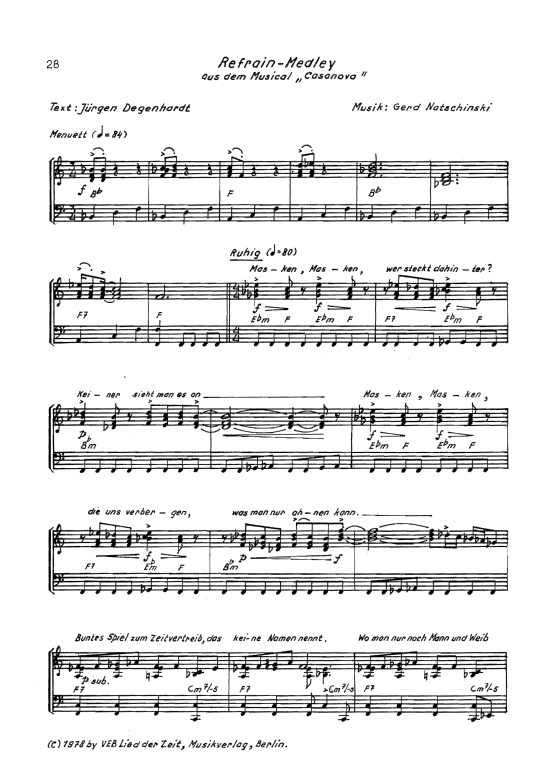 Product picture to: Refrain- Medley aus: dem Musical Casanova
