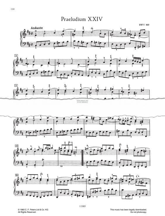Produktbild zu: Prelude And Fugue No.24 in B minor, BWV 869 (from 'The Well-Tempered Klavier Book I')