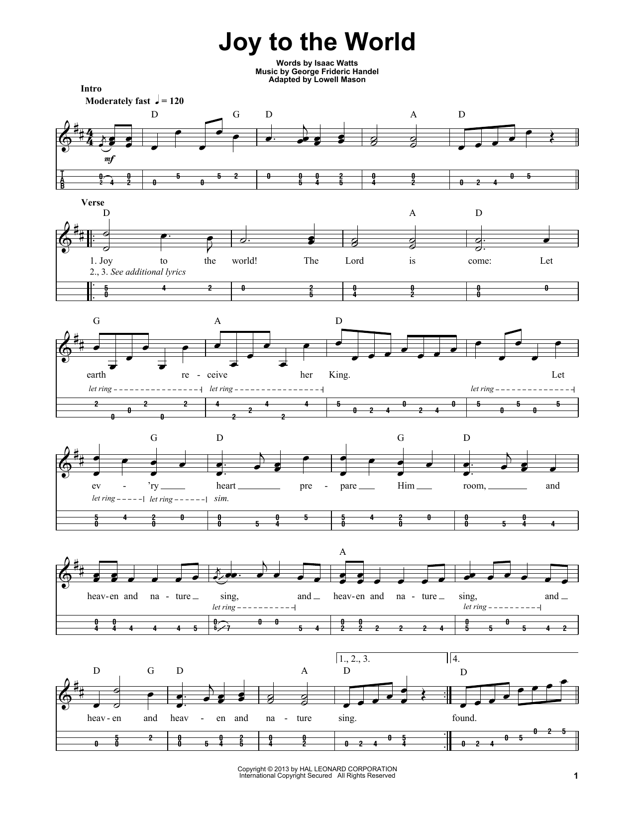 Produktgalerie: Seite 1 von 1 Joy To The World, Traditional Carol
