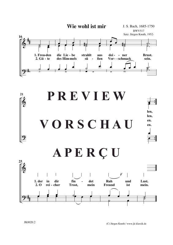 Product gallery: Page 3 of 3 Wie wohl ist mir (BWV 517) , , (mixed choir)