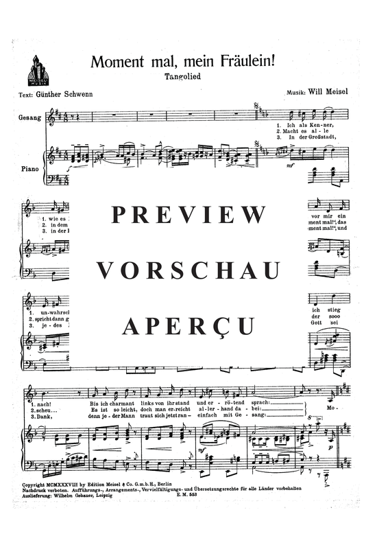 Produktgalerie: Seite 3 von 3 Moment mal, mein Fräulein, , Klavier und Gesang