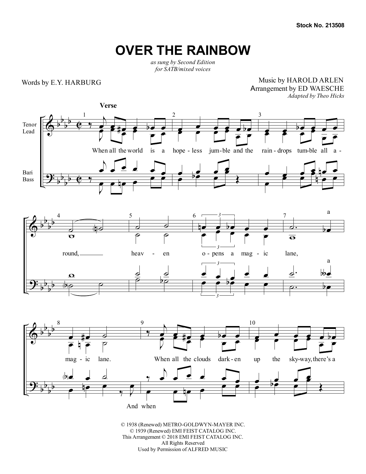 Product picture to: Over The Rainbow (arr. Ed Waesche)