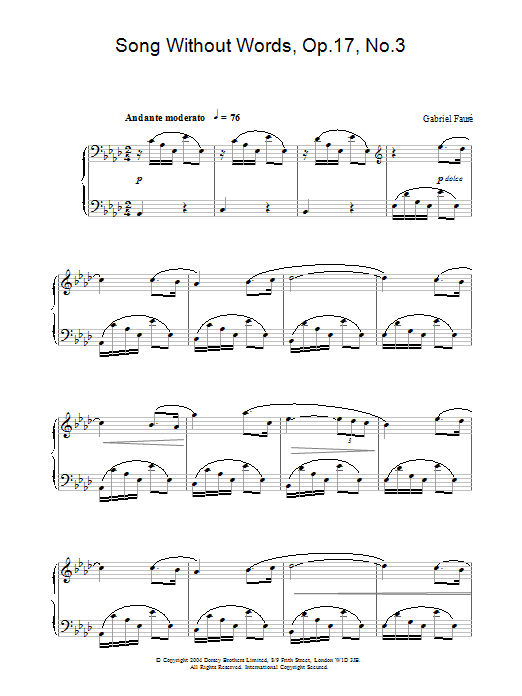Produktbild zu: Song Without Words, Op.17, No.3