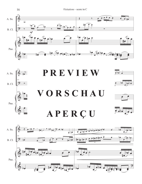 Product gallery: Page 20 of 21 Visitations from the Dark , , (alto saxophone, bass clarinet and piano)