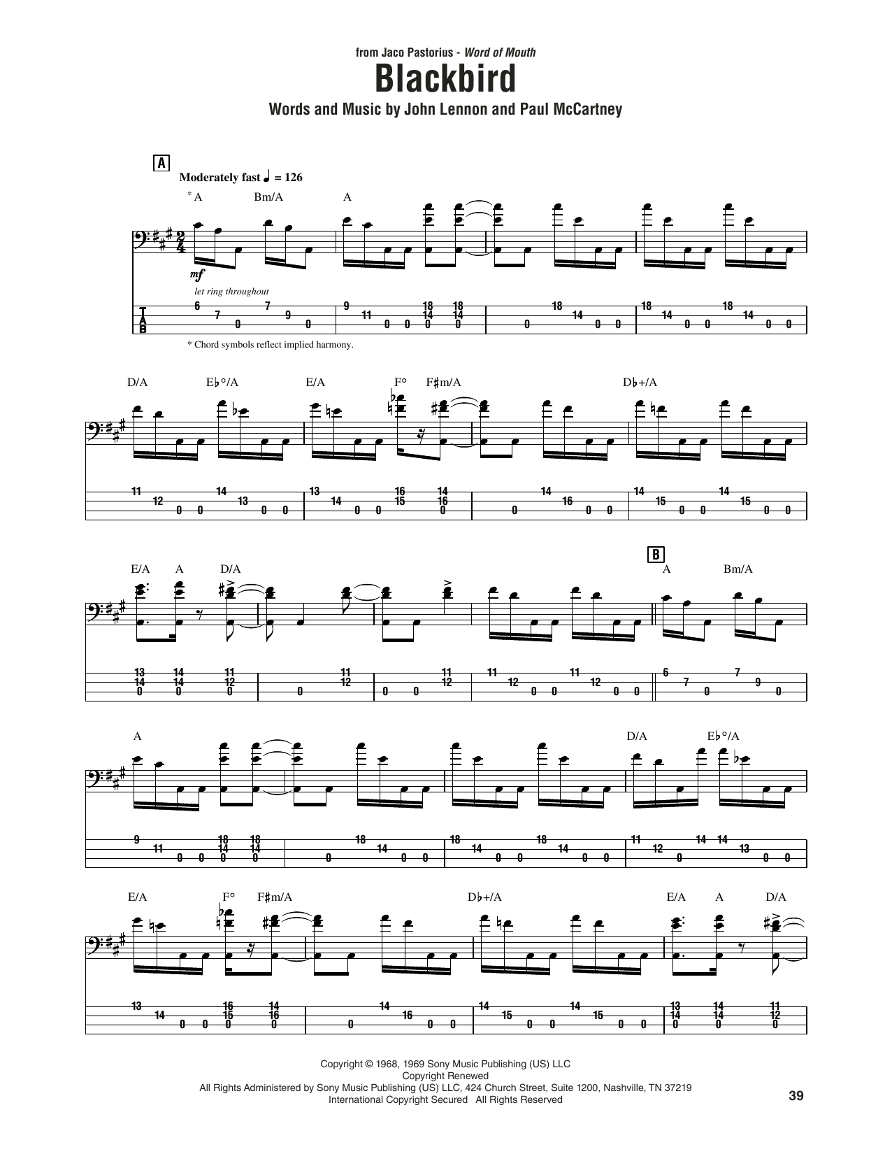 Produktgalerie: Seite 1 von 1 Blackbird, Jaco Pastorius, E-Bass