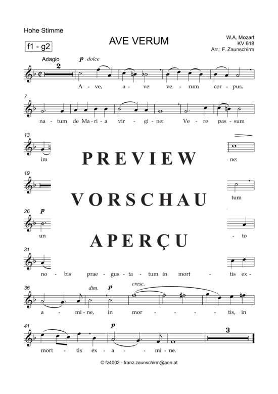 gallery: Ave verum , , (Gesang hoch + Klavier)