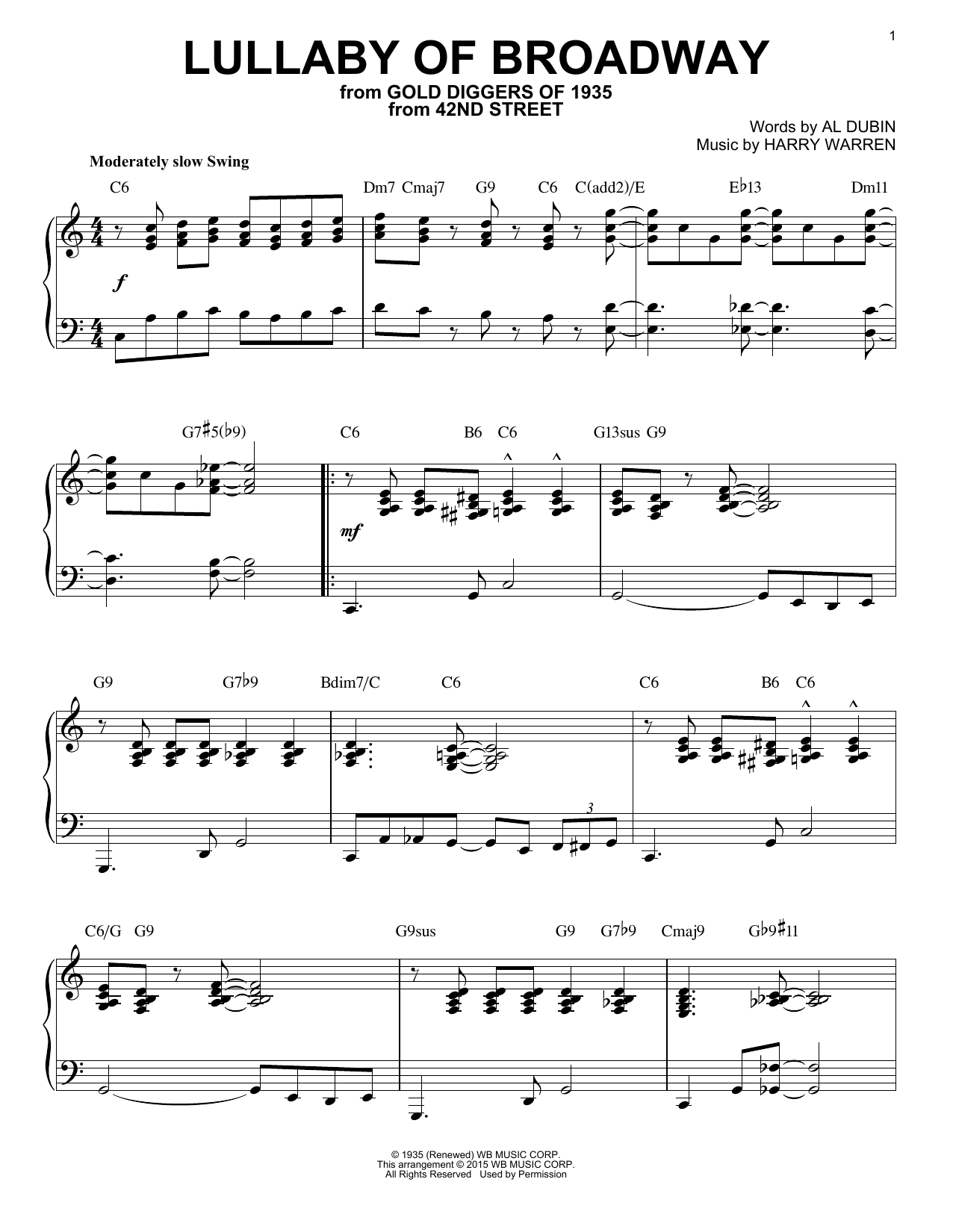 Produktbild zu: Lullaby Of Broadway [Jazz version] (arr. Brent Edstrom)