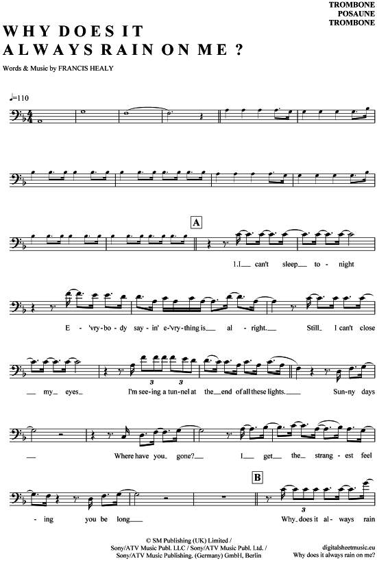 Product picture to: Why does it always rain on me Travis