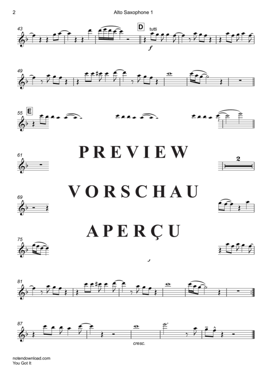 Product gallery: Page 7 of 17 You Got It (Saxophon Quintett/Ensemble A(S) , Orbison, Roy, ATTB)