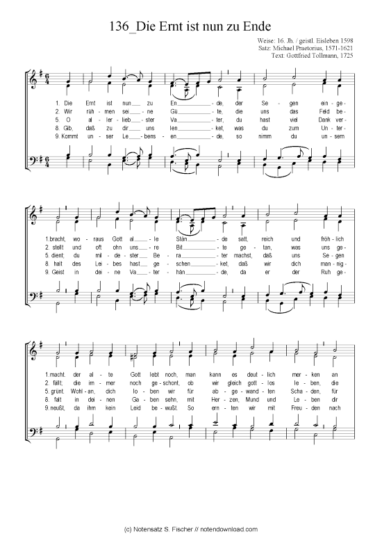 Produktbild zu: Die Ernt ist nun zu Ende Chorsatz Alte Meister