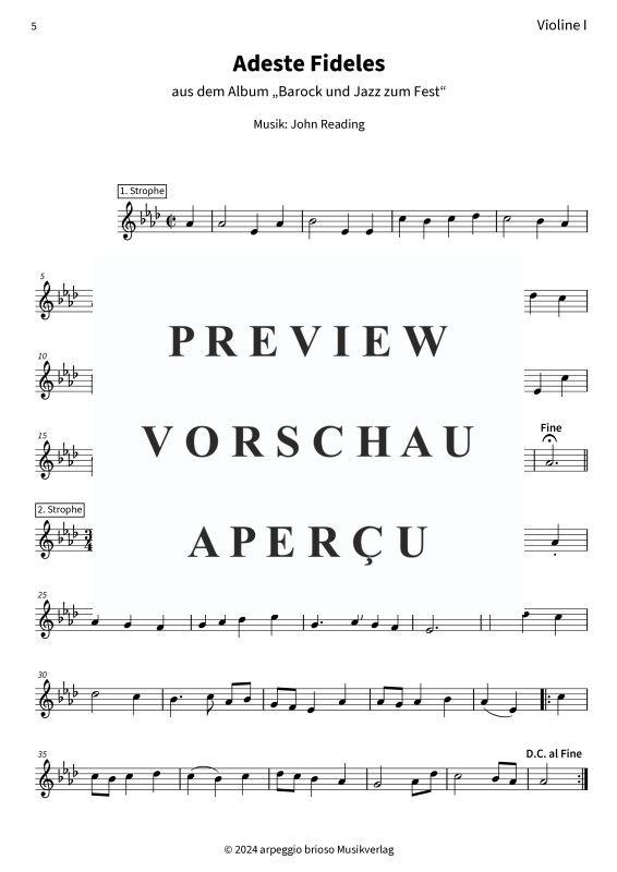Product gallery: Page 7 of 8 Adeste Fideles - aus dem Album Barock und Jazz zum Fest, , (Duet 2x violin)