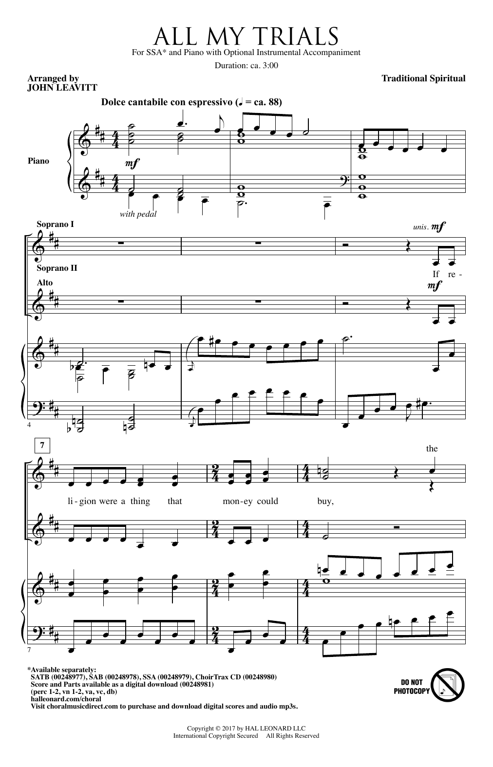 Produktgalerie: Seite 1 von 1 All My Trials, John Leavitt, Chor