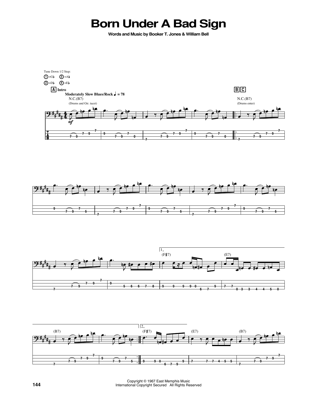 Produktgalerie: Seite 1 von 1 Born Under A Bad Sign, Jimi Hendrix, E-Bass