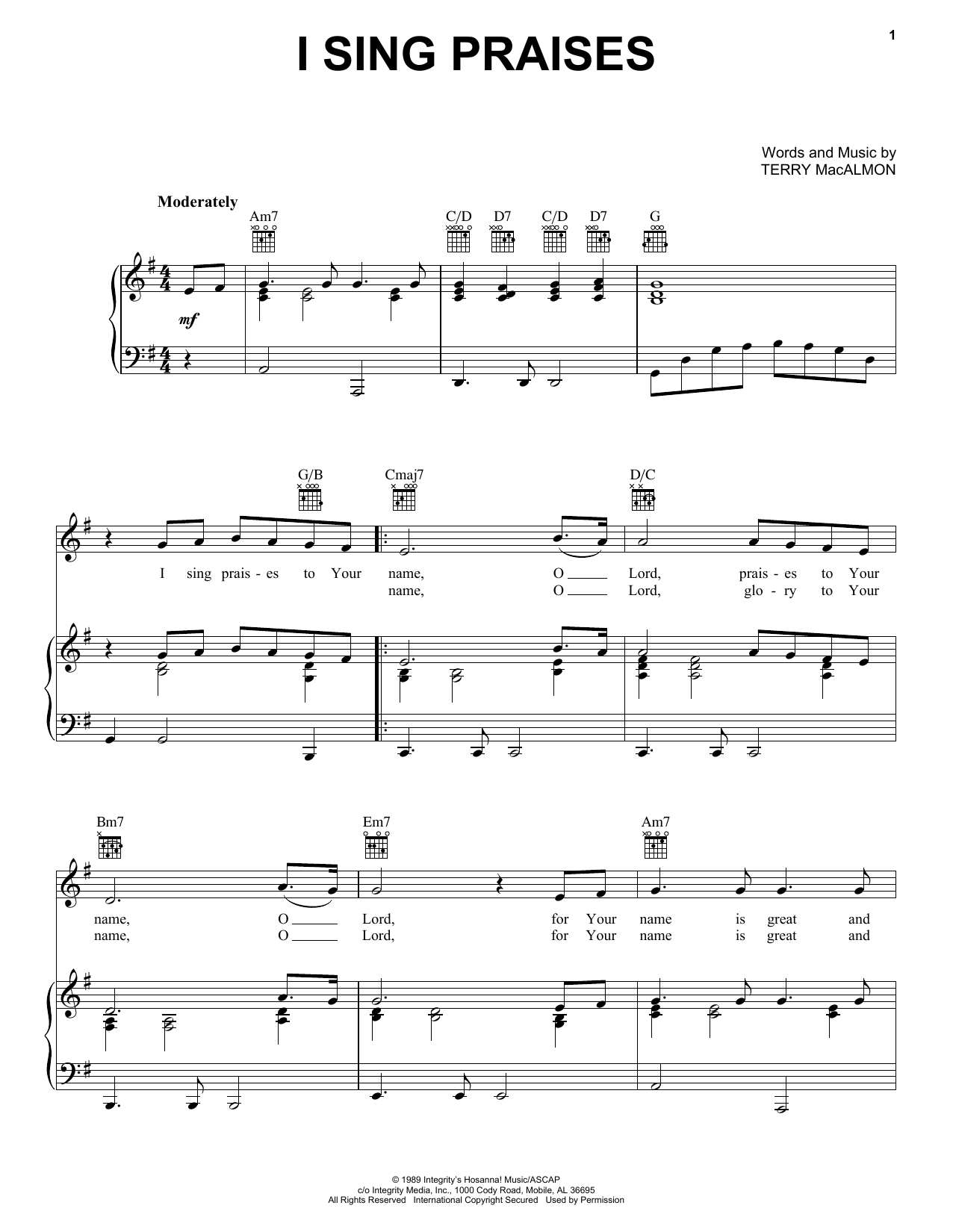 Produktbild zu: I Sing Praises