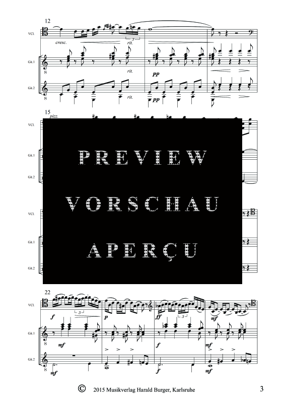 gallery: Dance Orientale Opus 2 Nr. 2, , Trio für 2 Gitarren & Violoncello