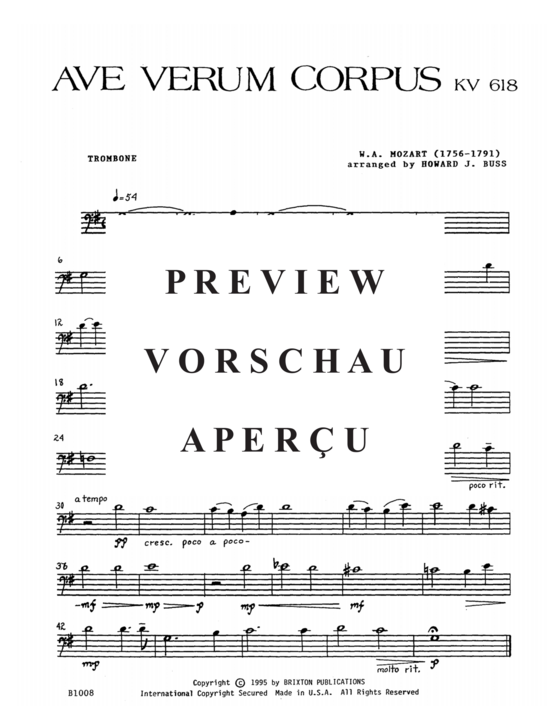 Produktgalerie: Seite 11 von 11 Ave Verum Corpus , , (Blechbläserquartett TTHP)