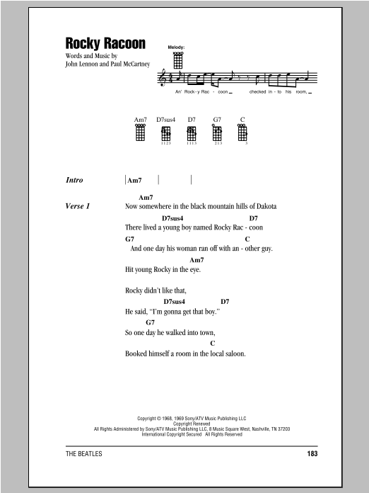 Product gallery: Page 1 of 1 Rocky Raccoon, The Beatles