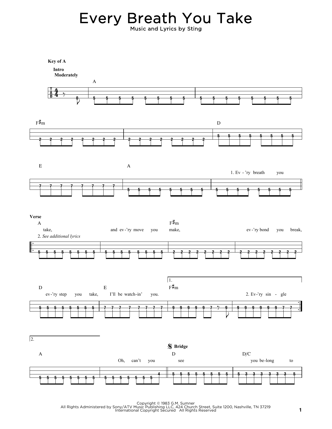 Product picture to:  Every Breath You Take - The Police