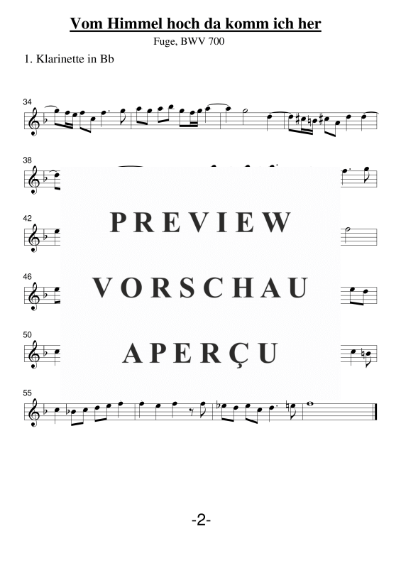 gallery: Vom Himmel hoch da komm ich her Fuge, , Klarinettenquartett