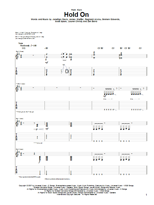 Produktgalerie: Seite 1 von 1 Hold On, Korn, Gitarre