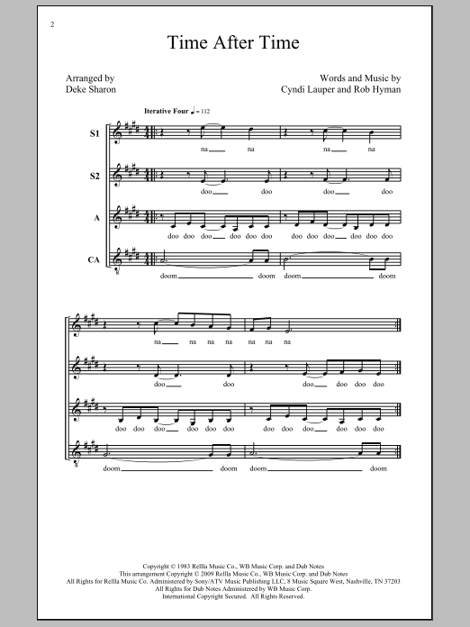 Produktgalerie: Seite 1 von 1 Time After Time (arr. Deke Sharon), Cyndi Lauper, Chor