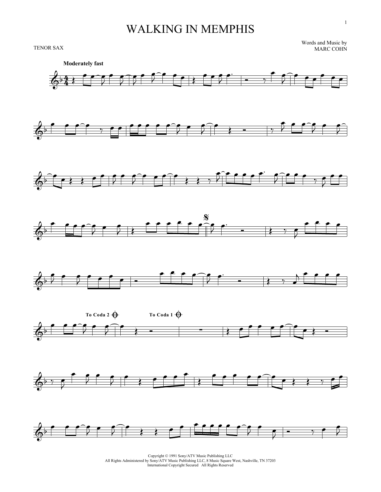 Product gallery: Page 1 of 1 Walking In Memphis, Marc Cohn