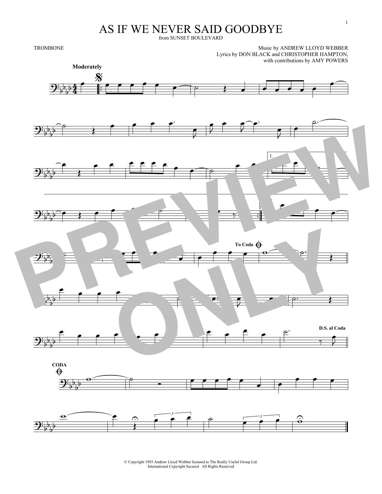 Product gallery: Page 1 of 1 As If We Never Said Goodbye (from Sunset Boulevard), Andrew Lloyd Webber