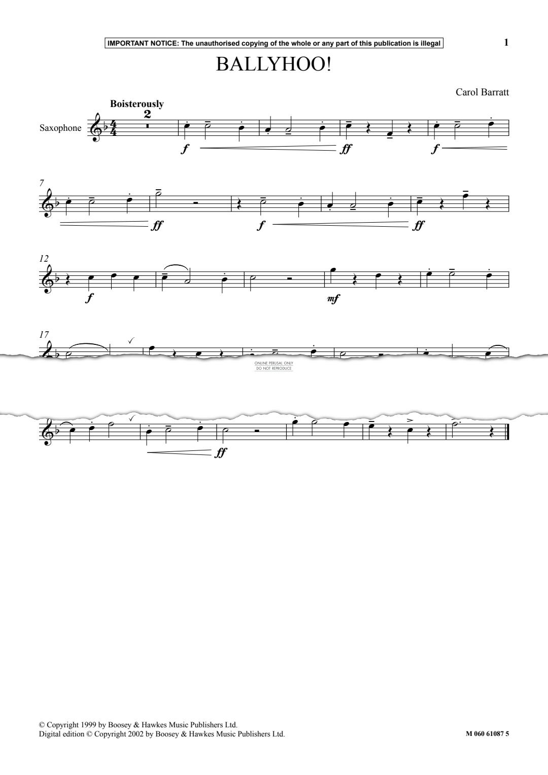 Produktgalerie: Seite 1 von 1 Ballyhoo!, Carol Barratt, Saxophon