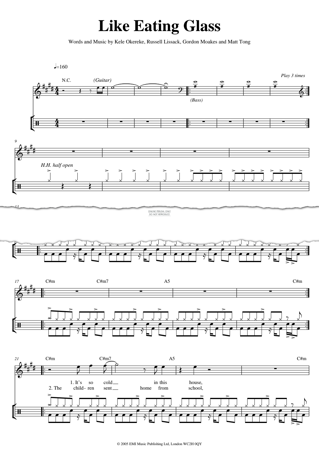 Product gallery: Page 1 of 1 Like Eating Glass, Bloc Party