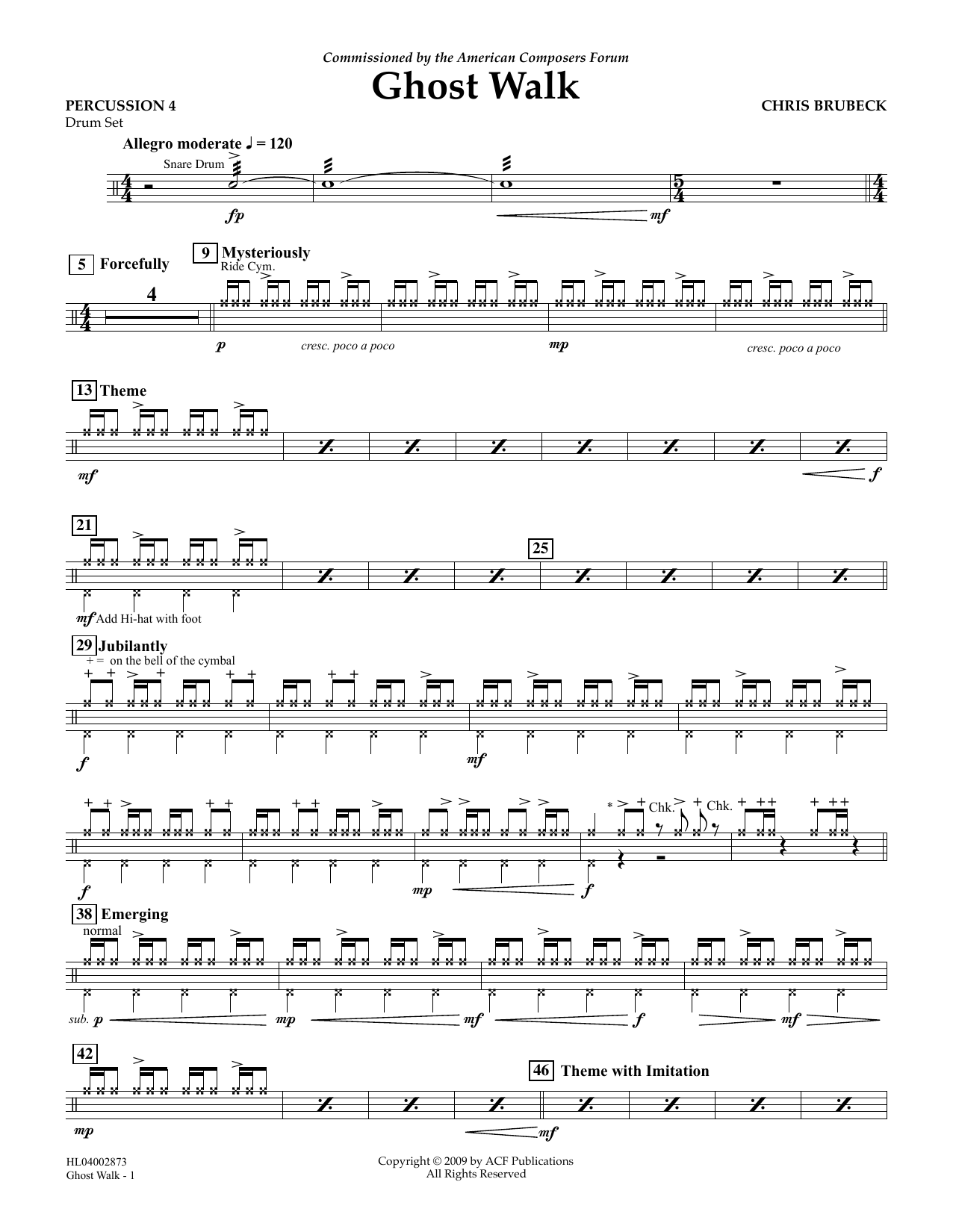 Product gallery: Page 1 of 1 Ghost Walk - Percussion 4, Chris Brubeck