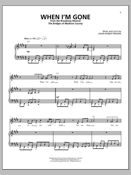Produktbild zu: When I'm Gone (from The Bridges of Madison County)