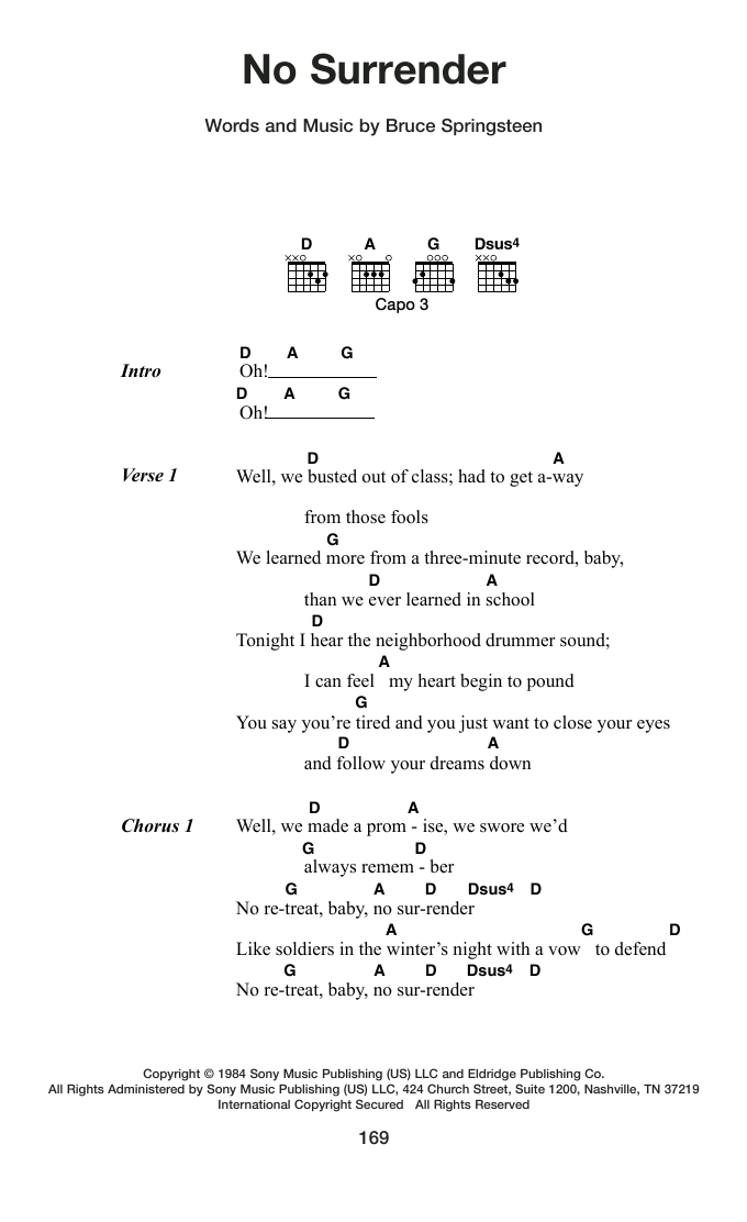 Produktgalerie: Seite 1 von 1 No Surrender, Bruce Springsteen, Gitarre
