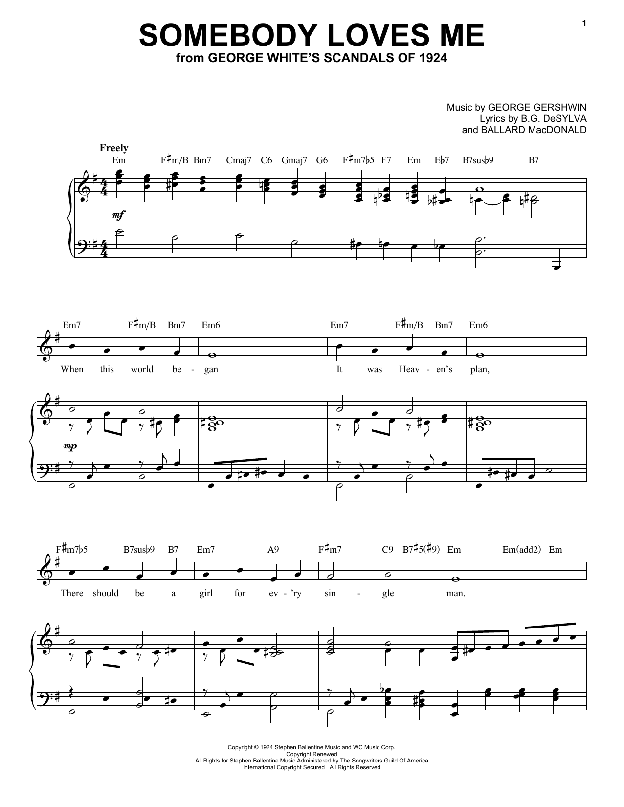 Produktbild zu: Somebody Loves Me [Jazz version] (arr. Brent Edstrom)