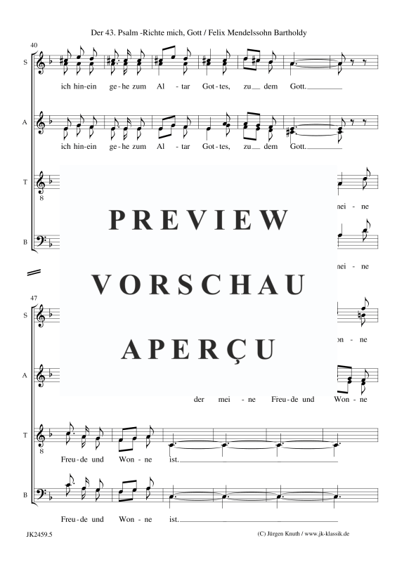Produktgalerie: Seite 16 von 21 Richte mich , Gott op. 78, Nr. 2, , Gemischter Chor 8-stimmig SSAATTBB