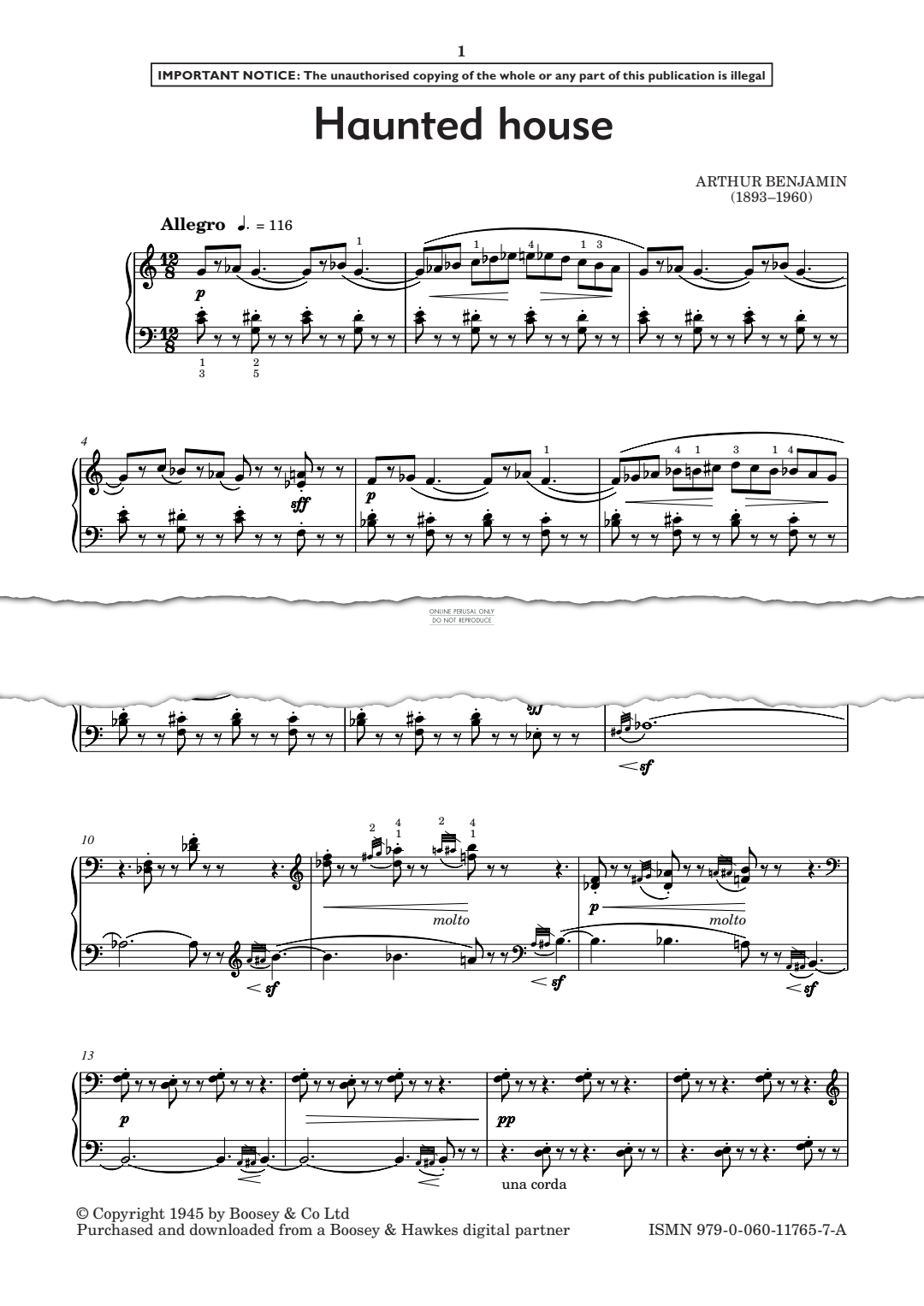 Produktgalerie: Seite 1 von 1 Haunted House, Arthur Benjamin, Klavier