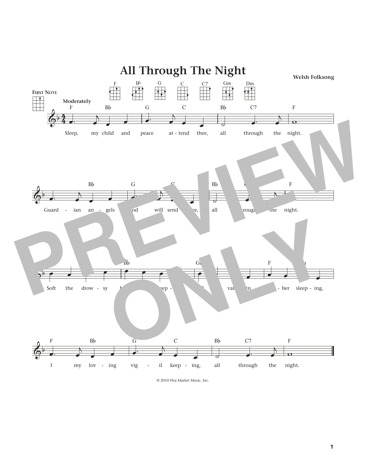Product gallery: Page 1 of 1 All Through The Night (from The Daily Ukulele) (arr. Liz and Jim Beloff), Welsh Folksong