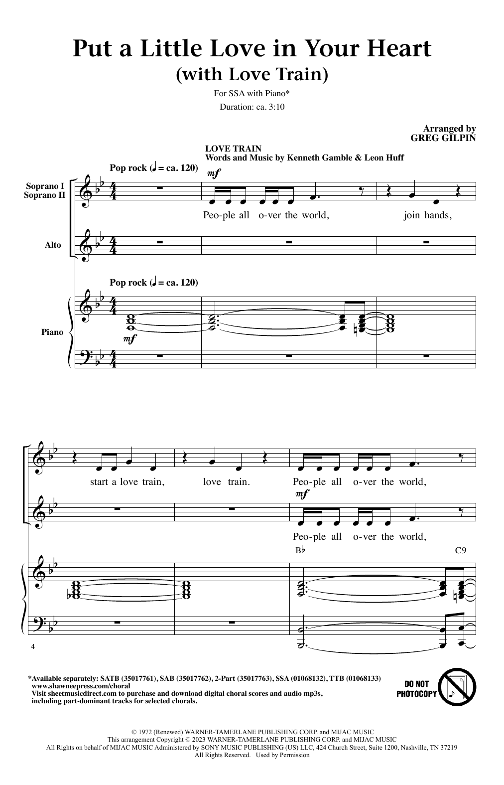 Produktgalerie: Seite 1 von 1 Put A Little Love In Your Heart (with Love Train), Greg Gilpin, Chor